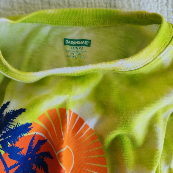 3t Garanimals green tie dye t-shirt Vacation Spring Break beach shore pool lake - Picture 6 of 9